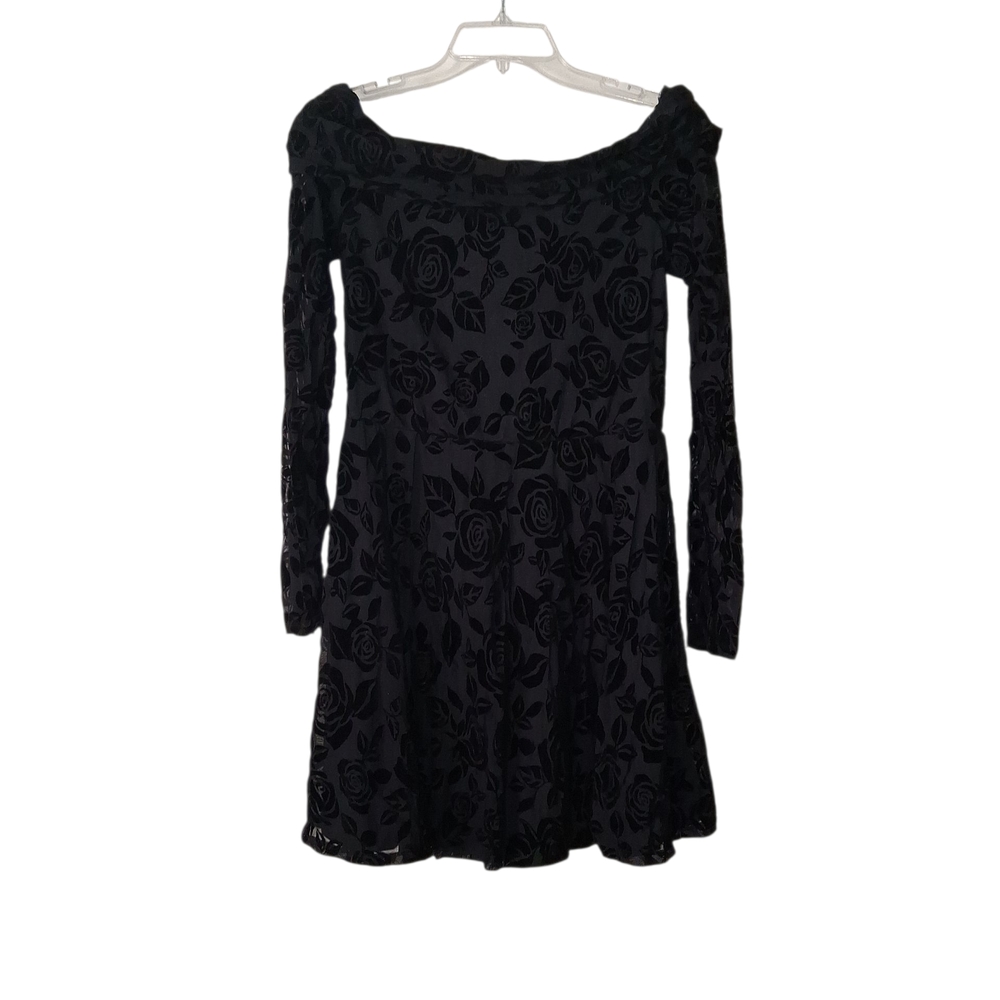 Wild Fable Black Floral Long Sleeve Dress